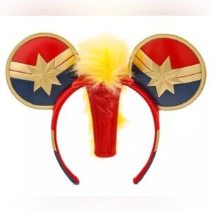 Captain Marvel Disney Ears Headband ~ With Mohawk Hair ~ Unisex ~ NWT
